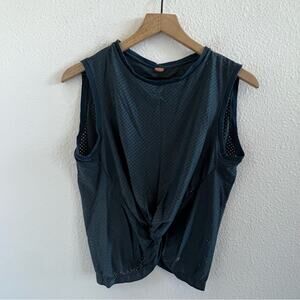 Maaji Activewear Mesh Front Twist Active Workout Tank Athleisure Medium